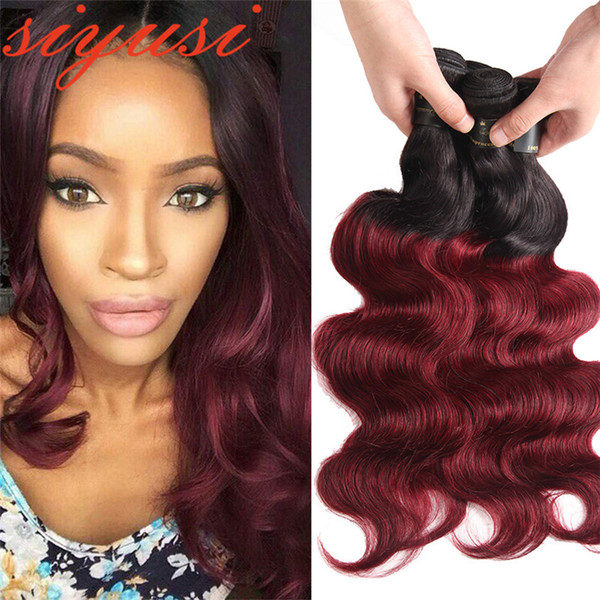 Ombre Human Hair Bundles Body Wave Brazilian Hair Weave Bundles #1b/30/1b/27/1b/99j Honey Blond Brazilian Virgin Human Hair Weave