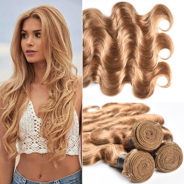 9A Brazilian Virgin Hair Body Wave 3Pcs/lot Brazilian Human Hair Bundles Body Wave 100% Unorocessed Virgin Human Hair Color 27# Honey Blonde