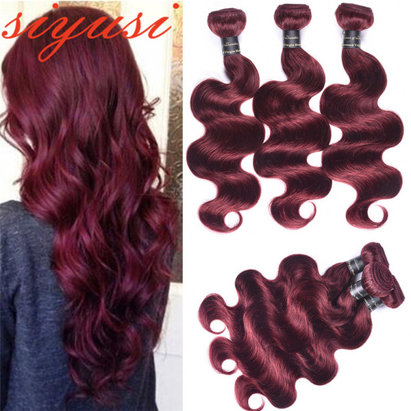 Burgundy Human Hair Bundles Wine 99j Red Brazilian Body Wave Bundles Human Hair Weave Colored Brazilian Virgin Hair color 2# 4# 27# 30#