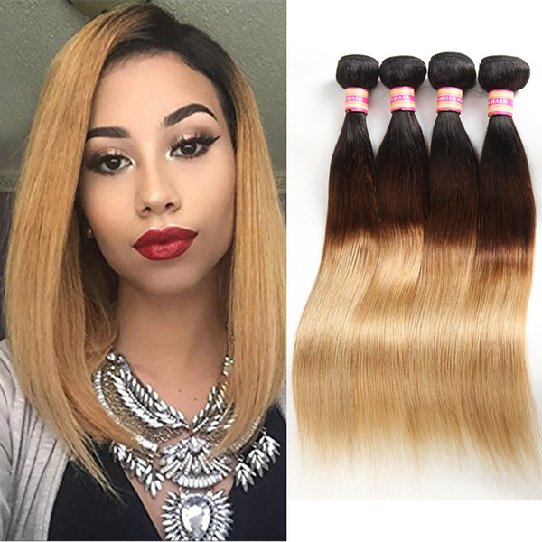 Peruvian Straight Hair Bundles Ombre Straight Virgin Hair Two/Three Tone Indian Malaysian Brazilian Human Hair Straight