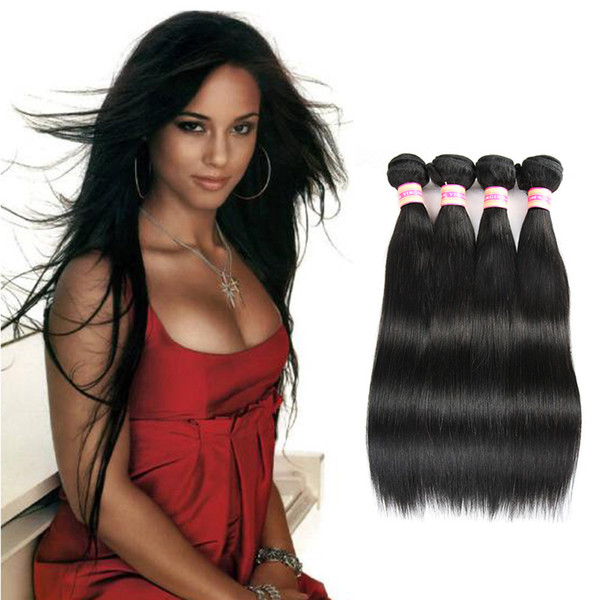 Peruvian Malaysian Indian Brazilian Virgin Straight Hair Extensions Grade 8A Virgin Hair Unprocessed Human Hair Bundles