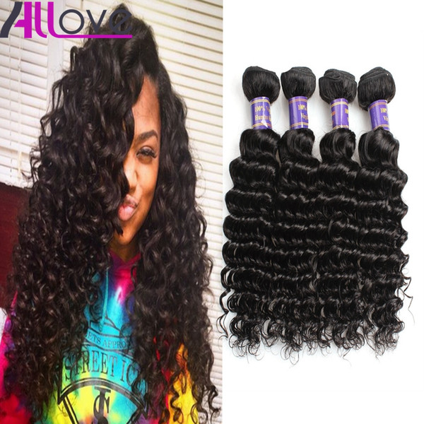 Wholesale Cheap Brazilian Hair Wefts 4Bundles Unprocessed Peruvian Indian Malaysian Deep Wave Virgin Hair Extensions 