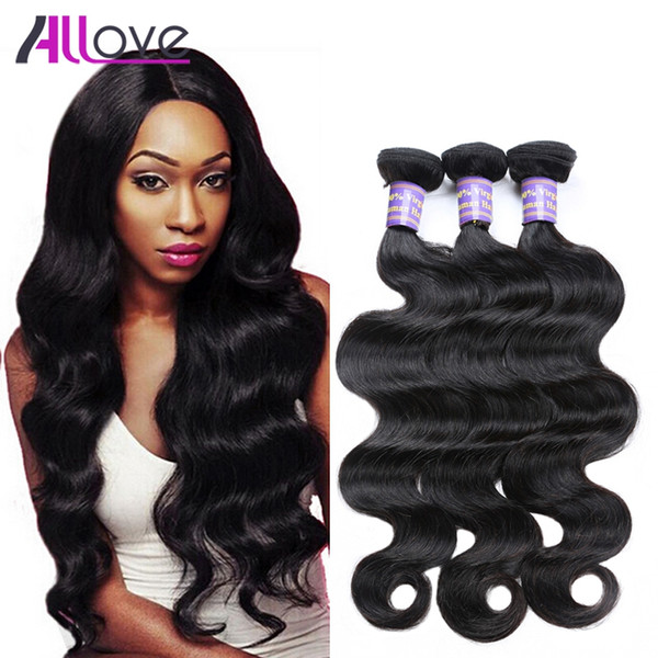 Allove 8A Unprocessed Brazilian Peruvian Human Hair Brazilian Body Wave Straight Hair Weave Bundles Mink Brazillian Body Wave Silky Straight