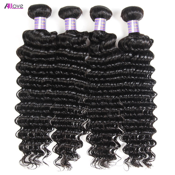 Wholesale Brazilian Hair Wefts 4Bundles Unprocessed Peruvian Indian Human Hair Bundles Malaysian Deep Wave Virgin Hair Extensions