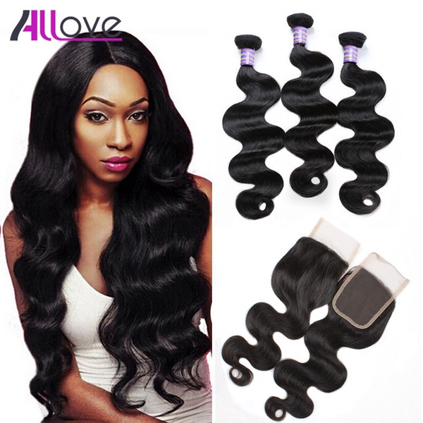 8A Brazilian Unprocessed Virgin Hair Weaves Wholesale Straight & Body Wave Human Hair Bundles With Closure Brazilian Virgin Hair Extensions