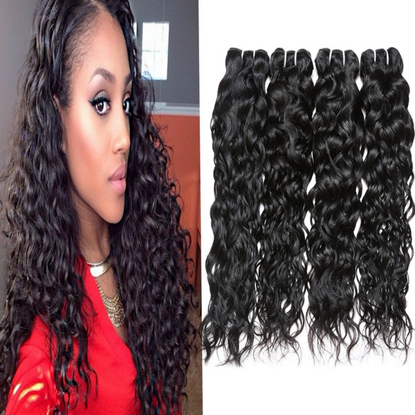 Cheap 8A Brazilian Loose Deep Wave Hair Weft Kinky Straight Human Hair Bundles 4pcs Peruvian Indian Malaysian Hair Extensions Natural Black