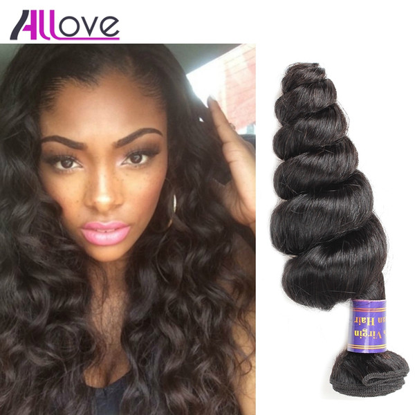 Brazilian Virgin Hair Loose Wave 4pcs Good 8A Unprocessed Brazilian Human Hair Weaves Bundles Natural Black Wholesale For Black Women