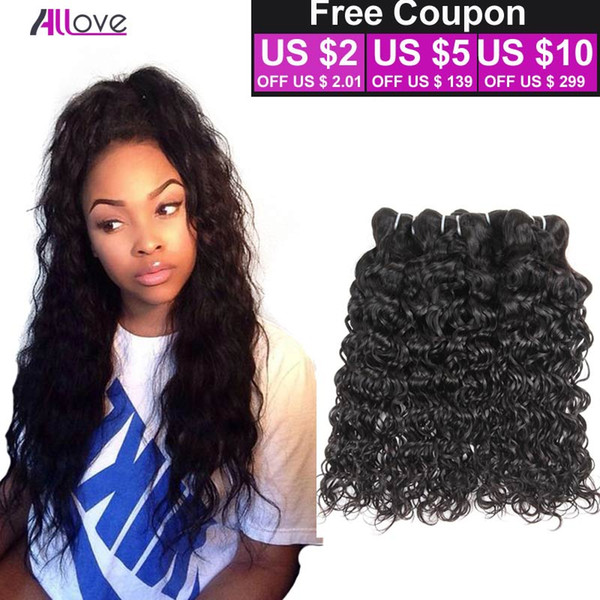 Indian Water Wave Virgin Hair 4PCS Indian Wet and Wavy Human Hair Extensions 8A Brazilian Indian Peruvian Hair Weave Bundles