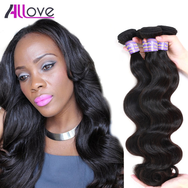 Allove Wholesale Mink Brazilian Body Wave Virgin Hair Wefts 3Pcs Virgin Brazilian Body Wave Hair Bundles Virgin Human Hair Extensions