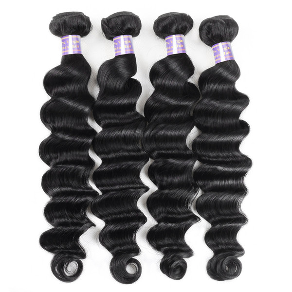 Cheap 8A Loose Deep 4PCS Malaysian Virgin Hair Brazilian Hair Extension Indian Human Hair Bundles Loose Deep Wave