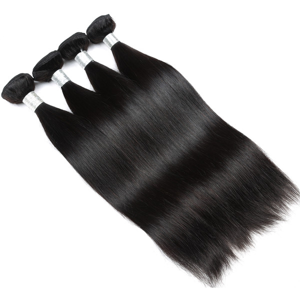 12A Straight Raw Human Hair 4Bundles Brazilian Peruvian Malaysian Indian Hair Extensions