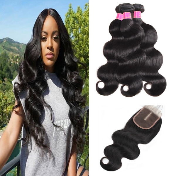 Malaysian Virgin Hair Extensions Body Wave Straight Brazilian Hair Kinky Curly Human Hair Bundles With Closure 3pc Loose Deep Wave