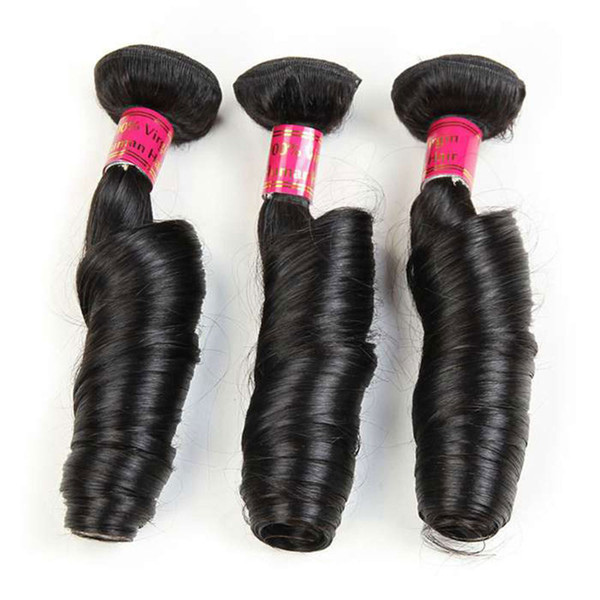 10A Grade Spring Curly Remy Human Hair Extensions Unprocessed Virgin Hair 3 Bundles Brazilian Hair Weft Natural Color Cheap Whosale Price