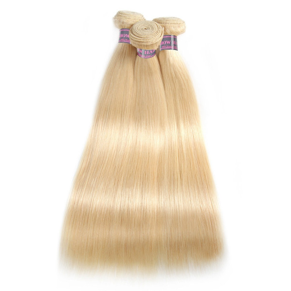 Cheap 10A Unprocessed Blonde Bundles #613 Straight Hair 3Pcs Brazilian Peruvian Malaysian Indian Blonde Bundles 16-30inch