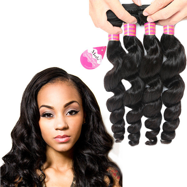 Cheap 8A Brazilian Loose Wave Virgin Hair Extensions 4 Bundles Peruvian Unprocessed Virgin Human Hair Weave Bundles Wholesale Price Online