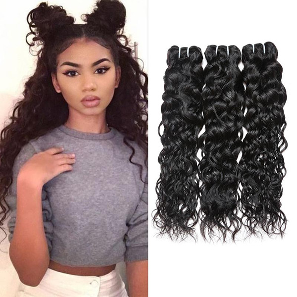 8A Mink Hair Natural Water Wave Hair 3 Bundles Unprocessed Brazilian Peruvian Indian Malaysian Wholesale Virgin Human Hair Weave Bundles