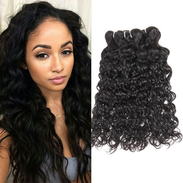 10A Remy Brazilian Natural Wave Hair 3 Bundles Unprocessed Peruvian Indian Malaysian Virgin Human Hair Weft Wavy Hair Weave Natural Color