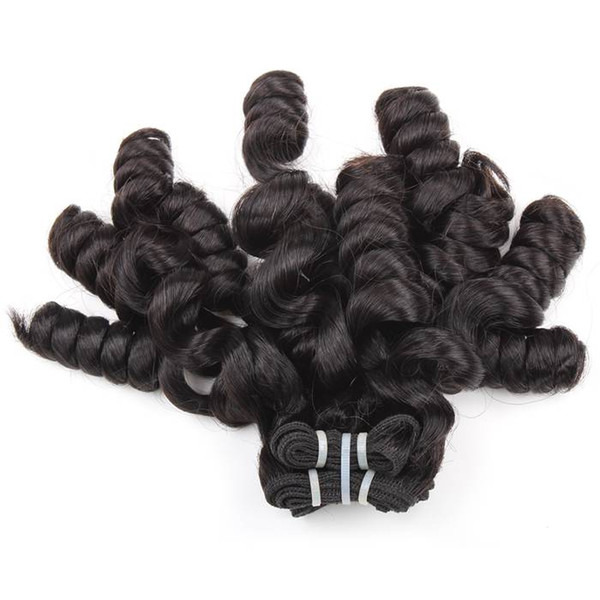 Funmi Hair 100A Rose Curl Virgin Human Hair 4Bundles Weave Extensions Top Grade Quality Brazilian Peruvian Malaysian Indian Hair