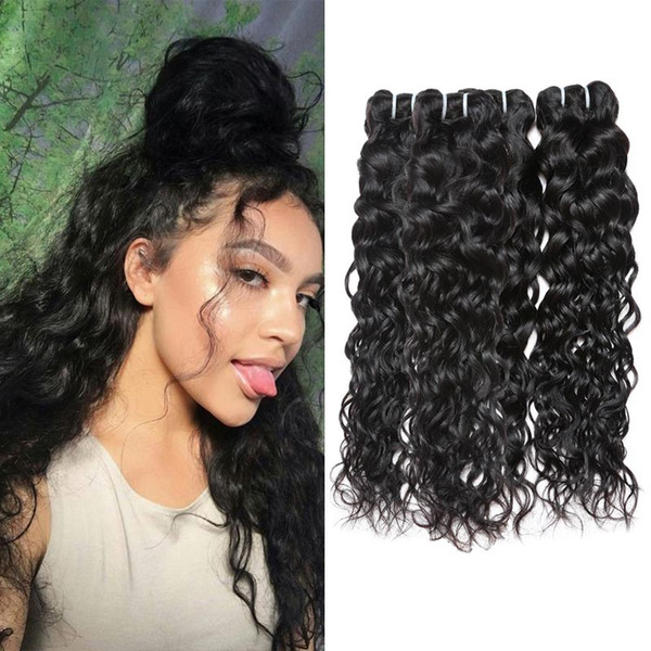 8A Peruvian Water Wave 4 Bundles Mixed Length 100% Unprocessed Hair Weaving Wholesale Human Hair Weave Extensions