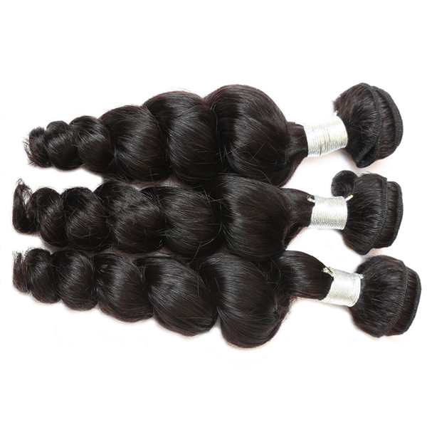 12A Loose Wave Raw Human Hair 3 Bundles With Natural Color Top Grade Quality Brazilian Peruvian Malaysian Indian Hair 12-30 inch