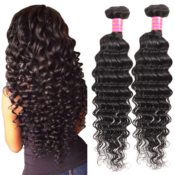 Wholesale Cheap 8A Brazilian Deep Wave Human Hair Bundles 100% Unprocessed Indian Deep Wave 2 Bundles Peruvian Human Hair Weaves 8-28inch