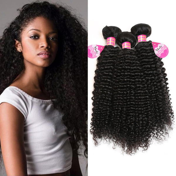 8A Brazilian Kinky Curly Virgin Hair 3 Bundles Indian Malaysian Peruvian Mongolian Curly Weave Human Hair Extensions