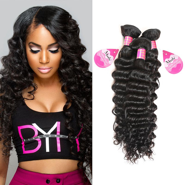 Wholesale Cheap 8A Brazilian Virgin Hair Deep Wave 3 Bundles Per Lot Peruvian Malaysian Human Hair Weave Extensions 8-28inch 