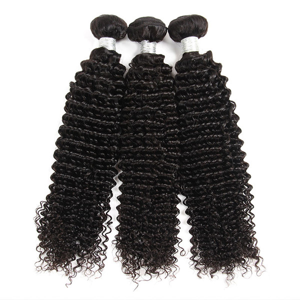 Hot Selling 10A Virgin Brazilian Curly Hair Weave 3 Bundles Unprocessed Brazilian Remy Human Hair Weave Extensions Natural Black Color