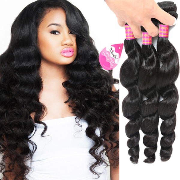 Hot Sale Brazilian Loose Wave 3pcs Cheap 8A Natural Wavy Hairstyles Malaysian Peruvian Indian Virgin Human Hair Extentions Wholesale Price