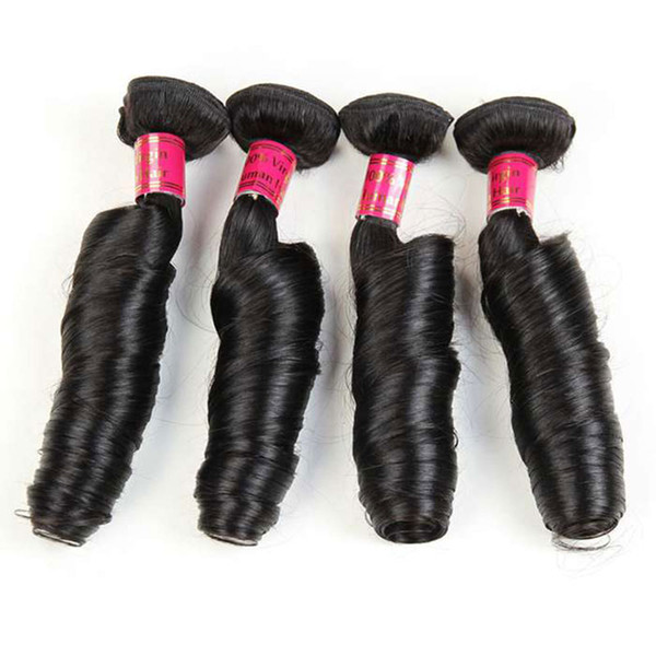 4 Bundles of Brazilian Virgin Hair Spring Curly Aunty Funmi Hair 10A Grade Human Hair Weave Bundles Spiral Curl Weave Natural Color