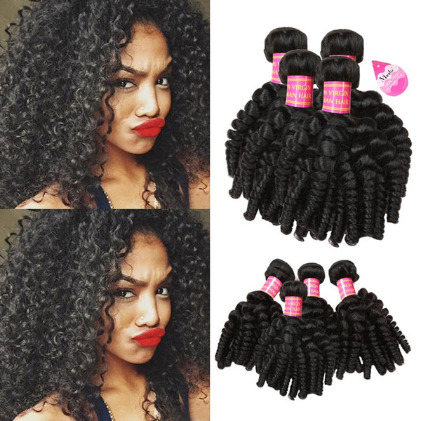 8A Brazilian Bouncy Curls Weave Virgin Aunty Funmi Human Hair Weave 4 Bundles Romance Loose Wave Curls Remy Human Hair Extensions