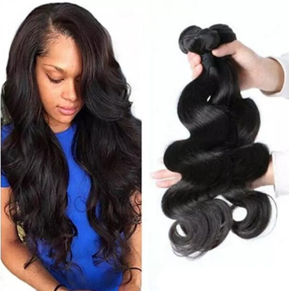 Brazilian Malaysian Indian Peruvian Virgin Human hair Bundle Body Wave Hair Natural Color Hair Extensions Bundle 3Piece lot