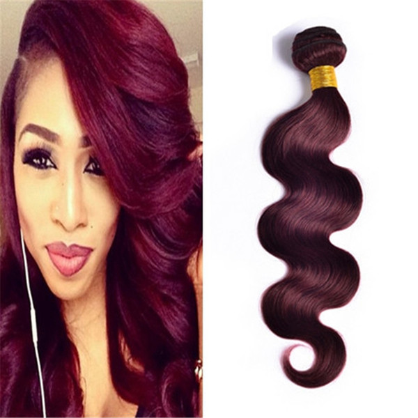 Grade 9A Brazilian Burgundy Hair Bundles #99J Wine Red 3Bundles Brazilian Body Wave Burgundy Red Human Hair Weaves DHL Free