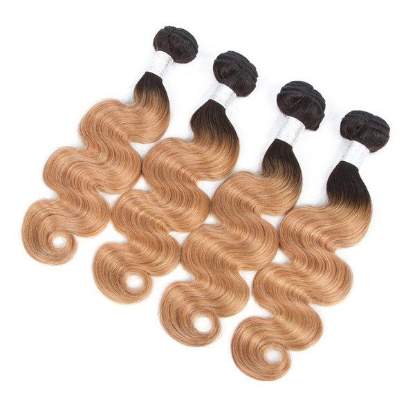 2 Tone Ombre Peruvian Body Wave Hair Weave Bundles 1B/27 Non Remy Human Hair Extensions 3 Or 4 Bundles Human Hair Extensions Ombre Weaves
