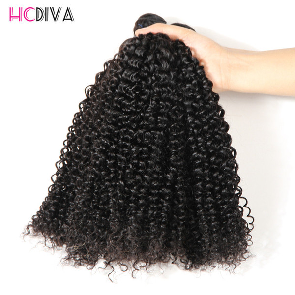 Unprocessed Brazilian Kinky Curly Hair 4 Bundles Human Hair Extensions 100% Unprocessed Virgin Human Hair Weaves Mink Natural Color Black