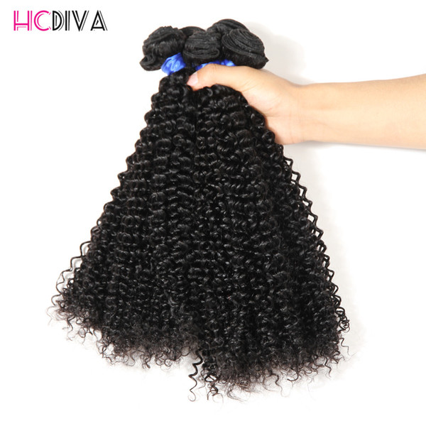 Brazilian Virgin Human Hair 4 Bundles Kinky Color 100% Unprocessed Virgin Hair Extension Natural Color And Black Wholesale Top Product