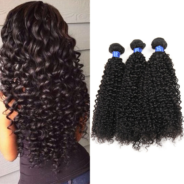 Grade 8A Mink Kinky Curly Virgin Human Hair Extension 100% Unprocessed Virgin Hair Weaves 4 Bundles Natural Color And Black