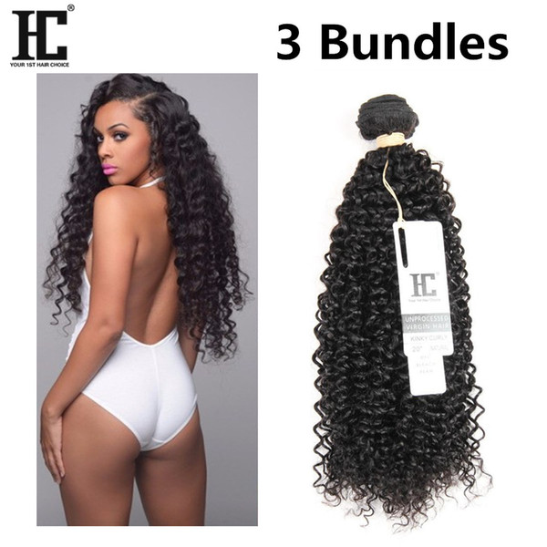 Hot Products Kinky Curly HC Wholesale Brazilian Virgin Human Hair Weaves 100% Without Any Chemical Material Natural Color Hair Extensions