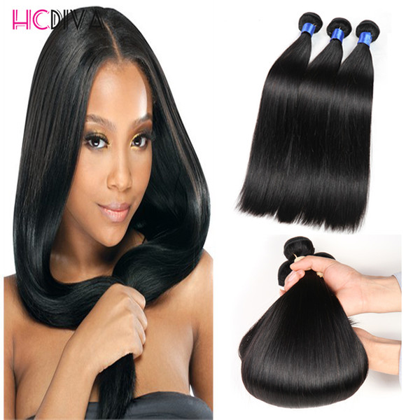 8A Brazilian Human Hair extensions Malaysian Peruvian Indian Cambodian Unprocessed Straight Hair Bundles Dyeable Hair Weave Thick 300g