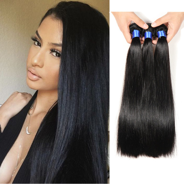Brazilian Virgin Hair 3 Bundles Silk Straight Peruvian Human Hair Bundles Unprocessed Mink Brazilian Hair Extensions 8-28 inch