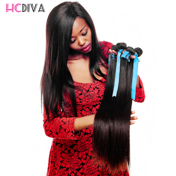 Peruvian Straight Hair Weave Bundles Peruvian Virgin Human Hair Extensions 8-28Inch Natural Color Non Remy Hair Can Be Dyed 