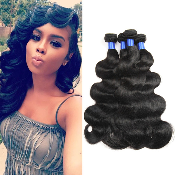 Brazilian Body Peruvian Straight Hair Weave 4 Bundles Deals 100% Human Hair Bundles Natural Color Non Remy Peruvian Virgin Hair Extensions