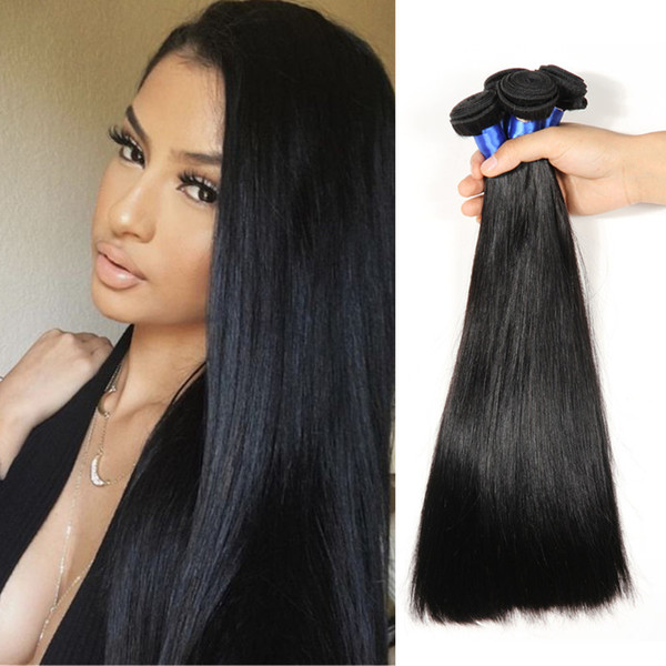 8A Grade Straight Peruvian Hair 3 Bundles Silk Straight Unprocessed Malaysian Hair Bundles Mink Brazilian Indian Hair Extensions Cheap Price
