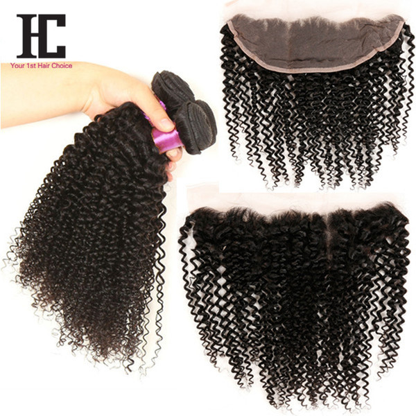Mongolian Kinky Curly Hair With Closure Full Lace Frontal 3 Bundles With Frontal Closure 7a Hair Bundles With Lace Frontals Hair Products