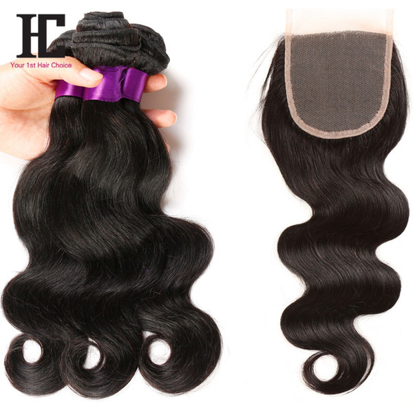 8A Peruvian Virgin Hair Body Wave 4 Hair Bundles with Lace Closures 5pcs unprocessed Peruvian Virgin Hair Body Wave with Closure