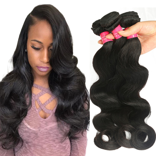 Unprocessed 8A Brazilian Body Wave Human hair Extension natural color body wave human hair bundles non remy body wave virgin hair