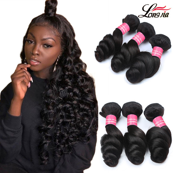 Charming queen Brazilian loose wave hair bundles Brazilian Hair Weave Extensions 100% Human virgin Hair Bundles Non-Remy