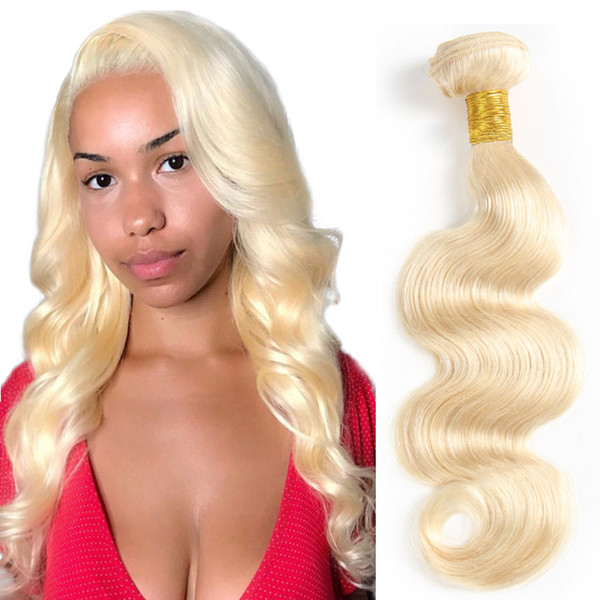 Pure 613 Blonde Human Hair Weaves Indian Body Wave virgin Hair 3 Bundles 100% body wave Human hair Extension