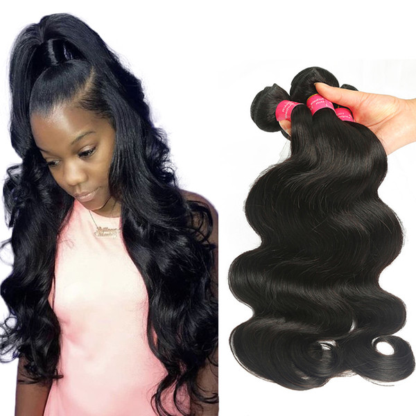 Brazilian Straight hair Unprocessed Brazilian Virgin Human Hair Weaves Body wave 3/4 Bundles Natural Color human hair extensions