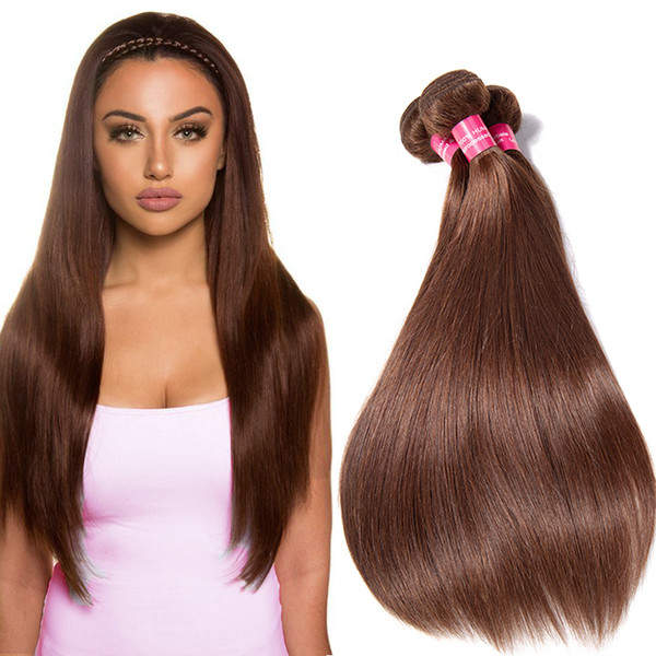 Charmingqueen Brazilian Straight human hair #4 Straight virgin hair 3/4 bundles 100% human hair extension